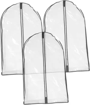 3 Pack Clothes Cover Bag Waterproof Dustproof Garment Bag Storage Bag for Suits Dresses Coats
