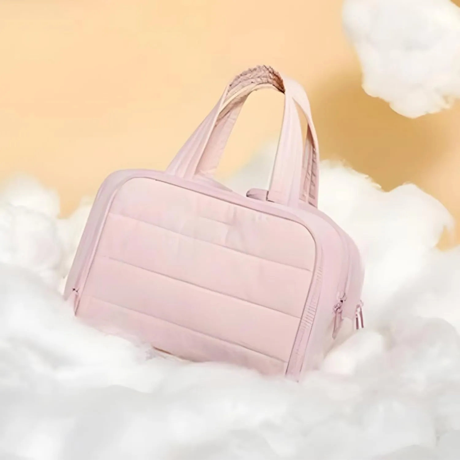 4-in-1 Multifunctional Travel Cosmetic Bag, Large-Capacity Travel Cosmetic Bag, 4-in-1 Puffy Multi-functional Toiletry Bag, 2025 New Camping Toiletry Bag for Women Traveling (Pink)