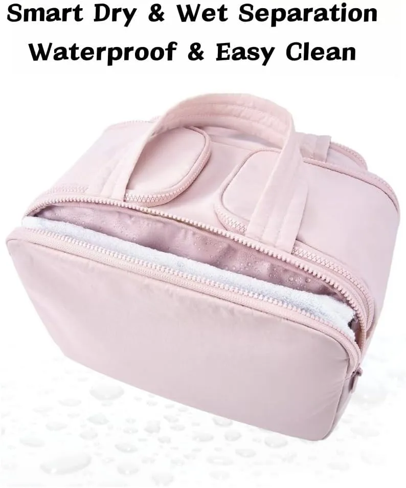 4-In-1 Puffy Multi-Functional Toiletry Bag For Women, Portable Hanging Wide-Open Travel Bag, Large Capacity Toiletry Organizer, Ladies Overnight Travel Bag With Handle (green)