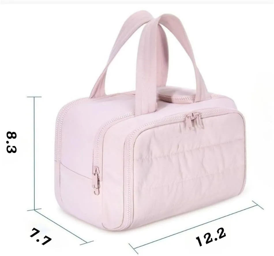 4-In-1 Puffy Multi-Functional Toiletry Bag For Women, Portable Hanging Wide-Open Travel Bag, Large Capacity Toiletry Organizer, Ladies Overnight Travel Bag With Handle (green)