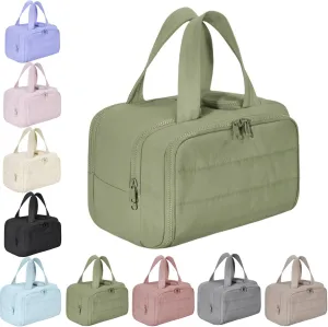 4-In-1 Puffy Multi-Functional Toiletry Bag For Women, Portable Hanging Wide-Open Travel Bag, Large Capacity Toiletry Organizer, Ladies Overnight Travel Bag With Handle (green)