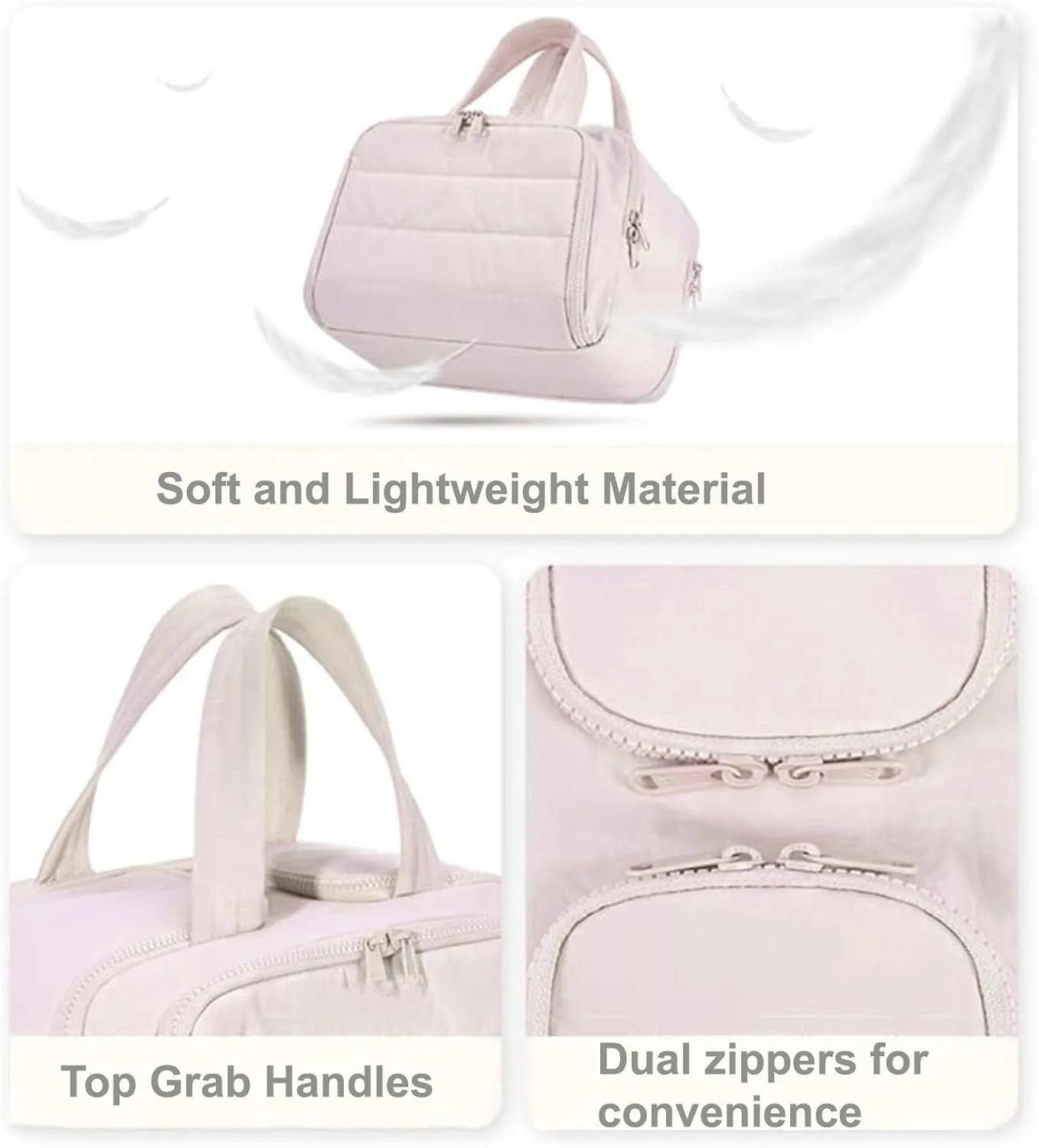 4-in-1 Puffy Multi-Functional Toiletry Bag,Travel Toiletry Bag, Lightweight Large Wide-Open Travel Bag for Women,Puffy Cosmetic Bag with Handle for Accessories,Essentials, Toiletries (Grey)