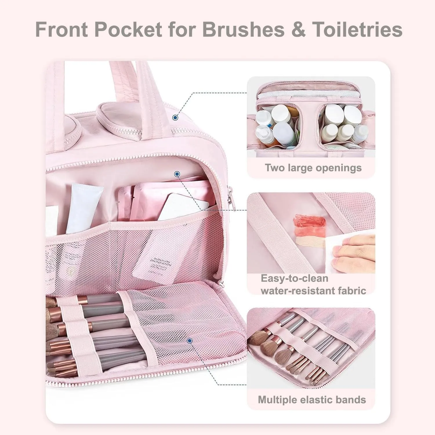 4-in-1 Puffy Multi-Functional Toiletry Bag,Travel Toiletry Bag, Lightweight Large Wide-Open Travel Bag for Women,Puffy Cosmetic Bag with Handle for Accessories,Essentials, Toiletries (Grey)