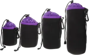 4pcs Lens Storage Bags Drawstring Protective Cases Dslr
