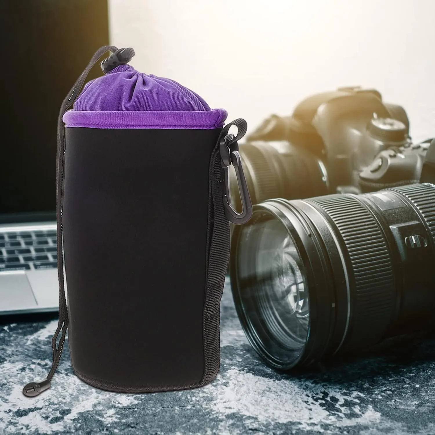4pcs Lens Storage Bags Drawstring Protective Cases Dslr