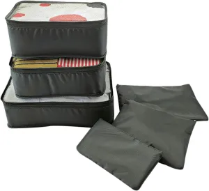 6 Set Packing Cubes for Suitcases,Travel Packing Pouches,Clothing Sorting Packages Luggage Organizers Storage Bags (A)