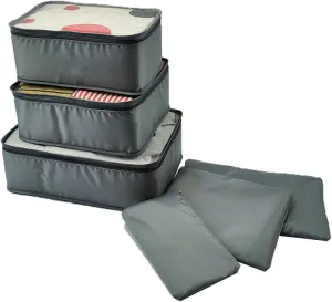 6 Set Packing Cubes for Suitcases,Travel Packing Pouches,Clothing Sorting Packages Luggage Organizers Storage Bags (B)