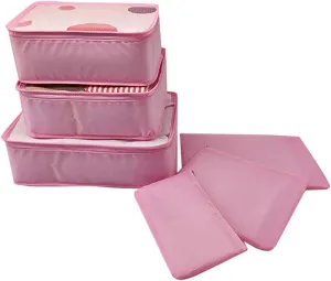 6 Set Packing Cubes for Suitcases,Travel Packing Pouches,Clothing Sorting Packages Luggage Organizers Storage Bags (D)