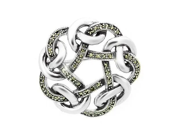 925er Sterlingsilber Markasit Brosche
