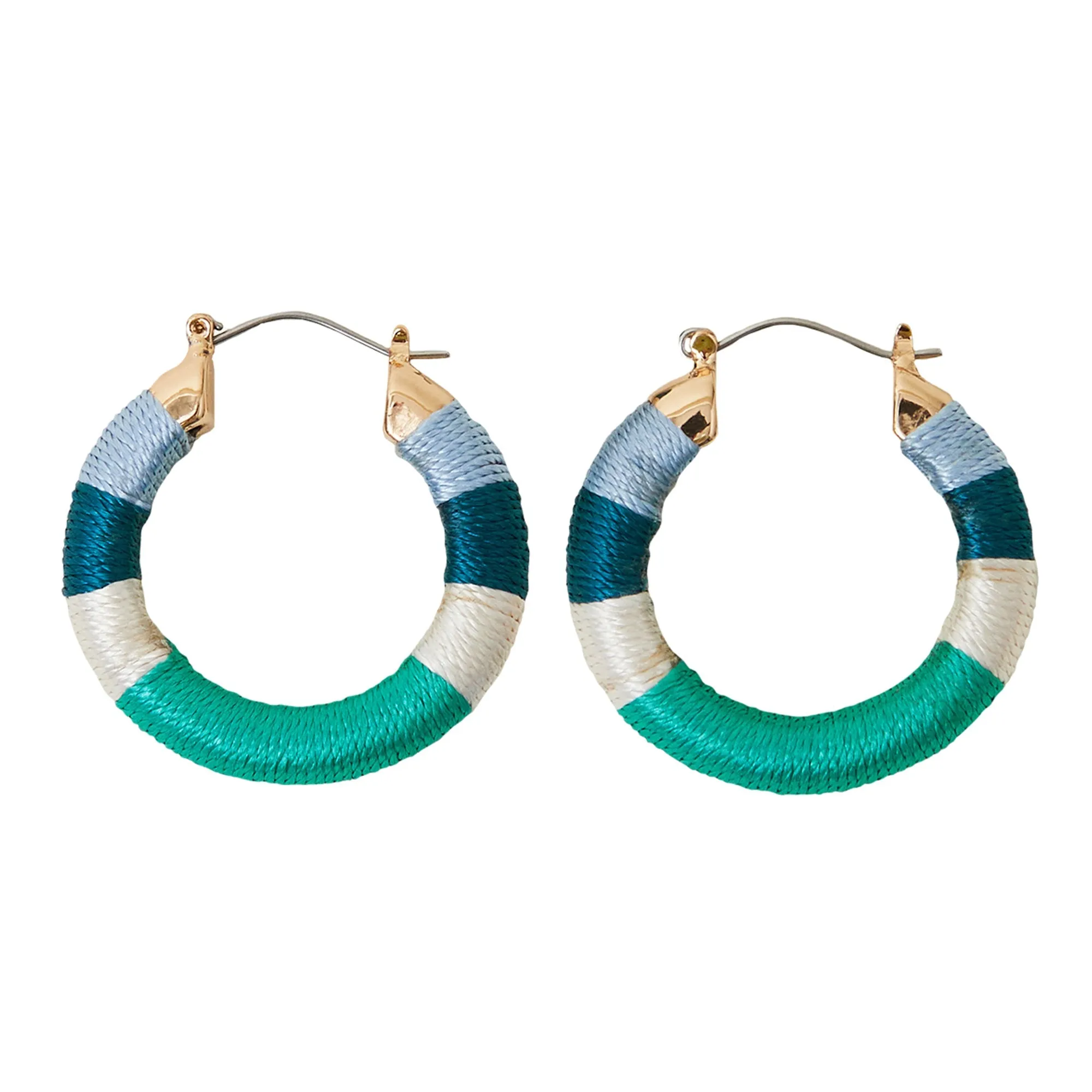 Accessorize London Women's Blue  Chunky Thread Hoop Earrings