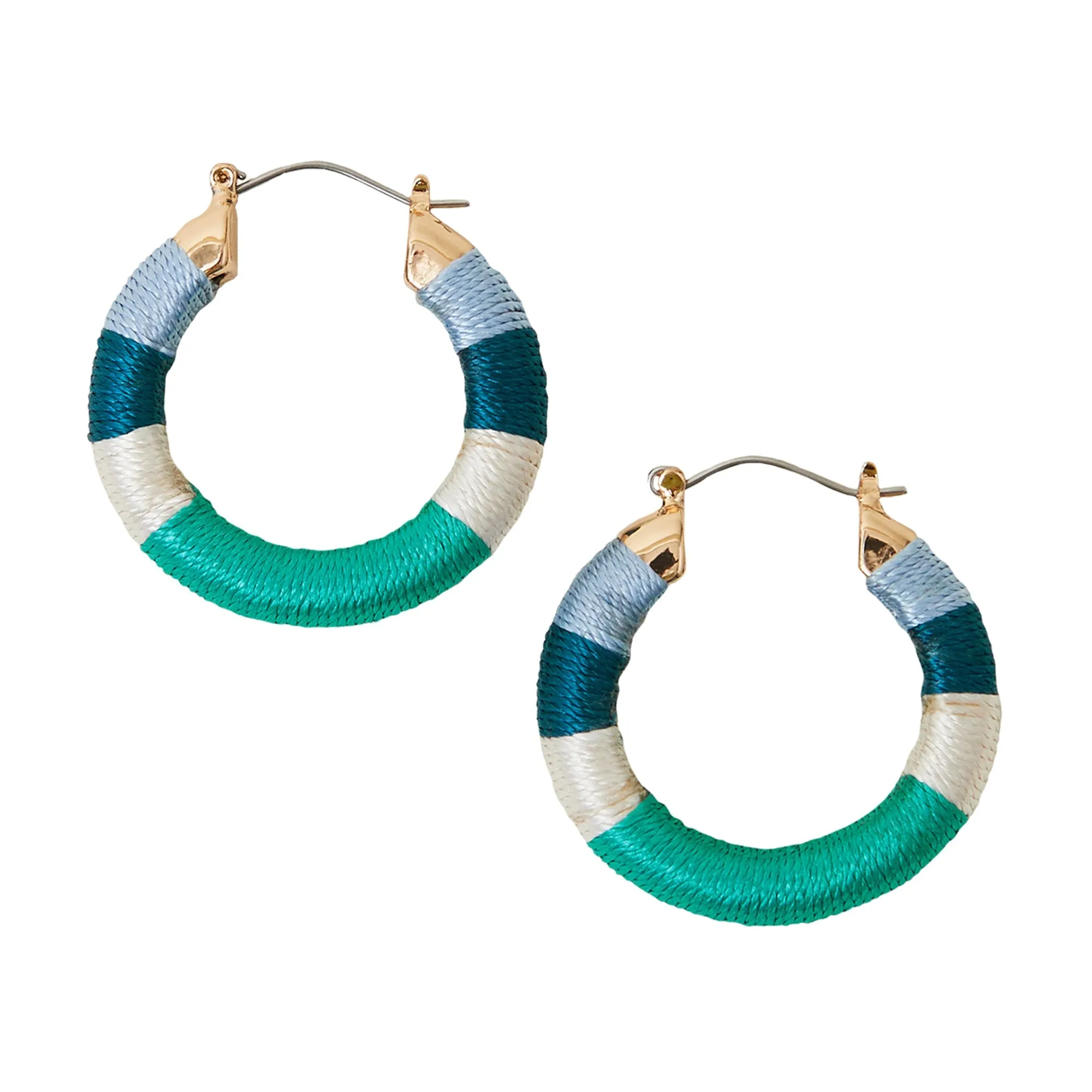 Accessorize London Women's Blue  Chunky Thread Hoop Earrings