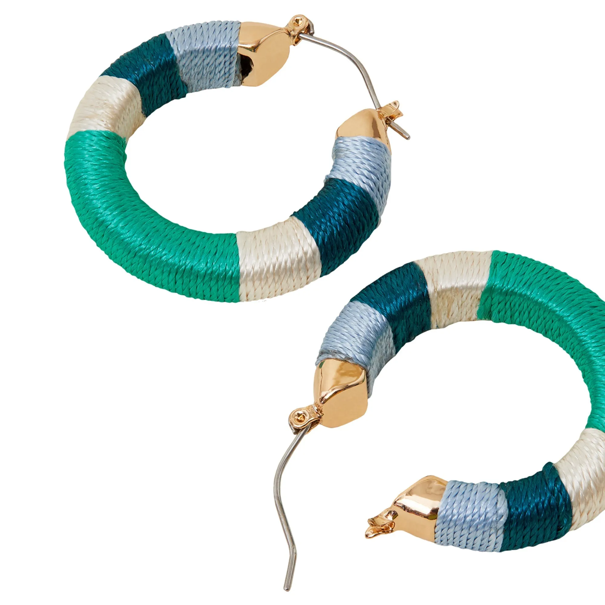 Accessorize London Women's Blue  Chunky Thread Hoop Earrings