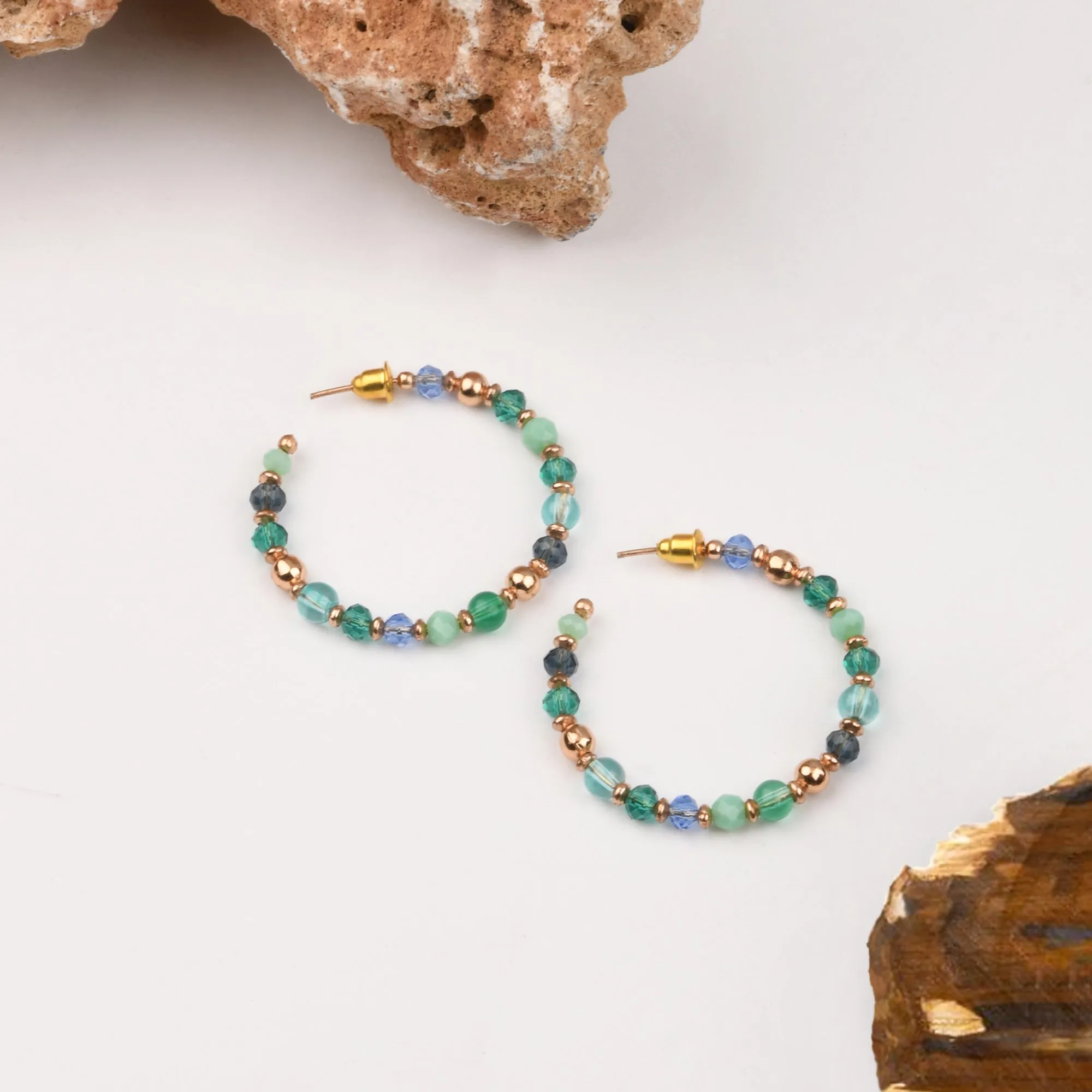 Accessorize London Women's Multi Beaded Hoop Earrings