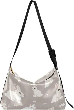 ALAZA Lovely Stylish Rabbit Bunny Women's Leather Hobo Handbag Shoulder Bag Crossbody Casual Large Tote Bag Purse