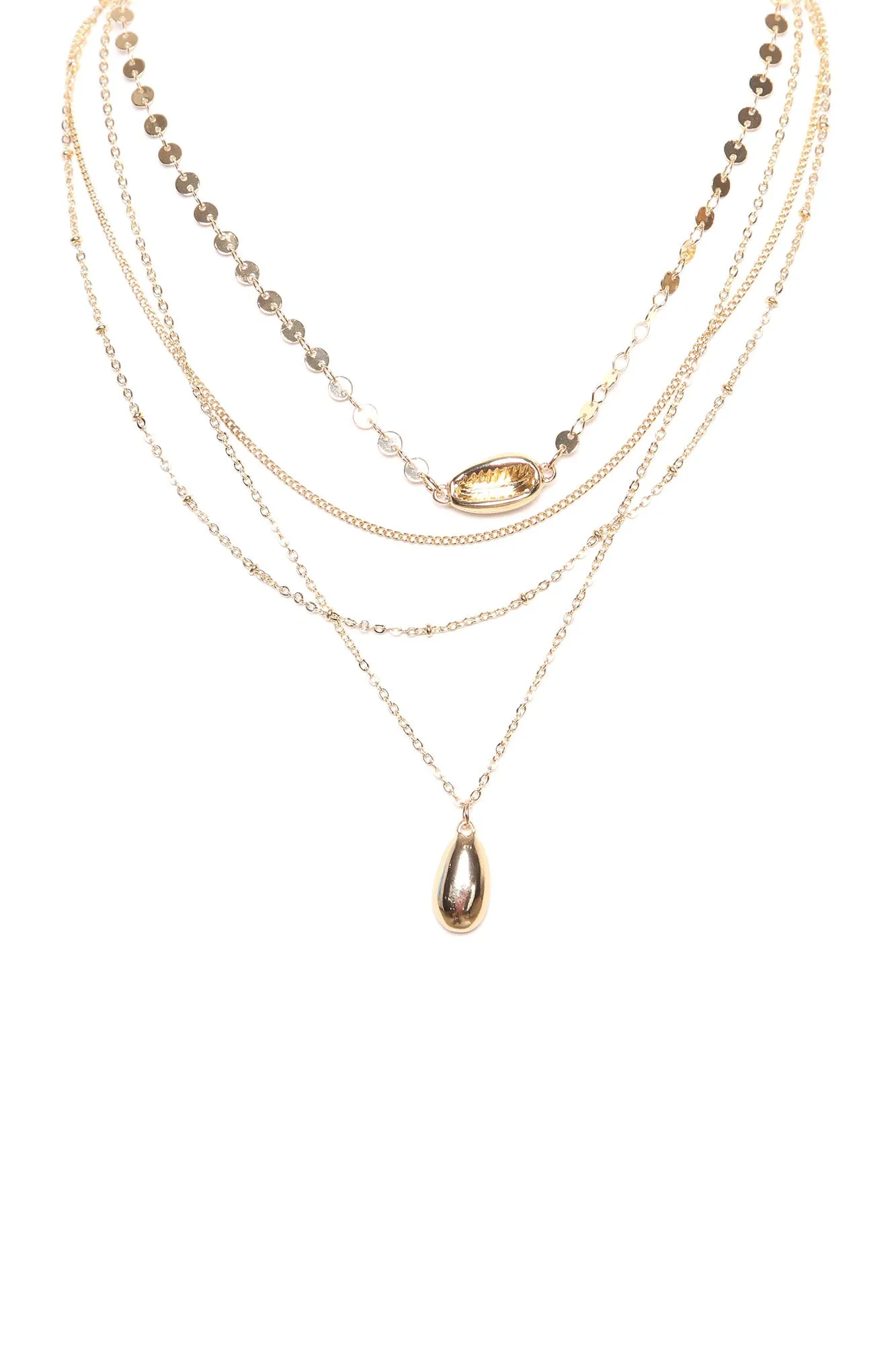 All My Shells Layered Necklace - Gold