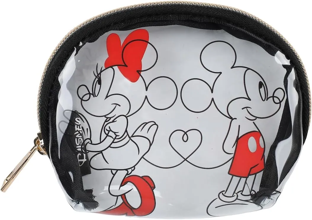 Bioworld Mickey 3-Piece Set Toiletry Bags with Clear PVC Makeup Bag