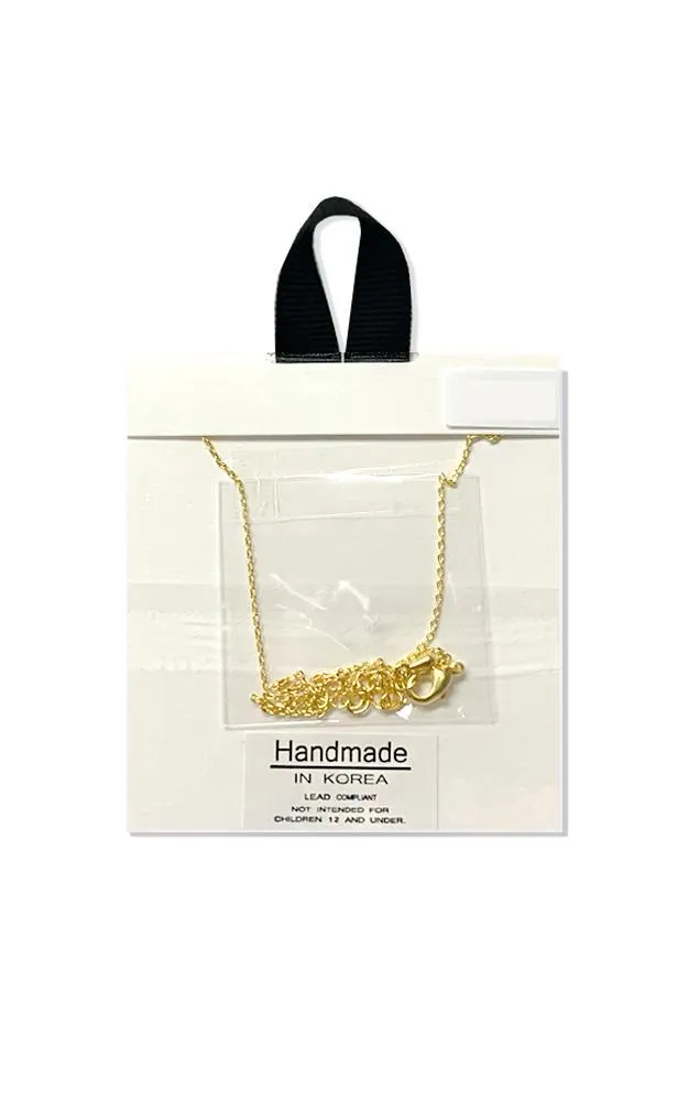 BJNA383GD Gold White "Cactus" Pendant Necklace