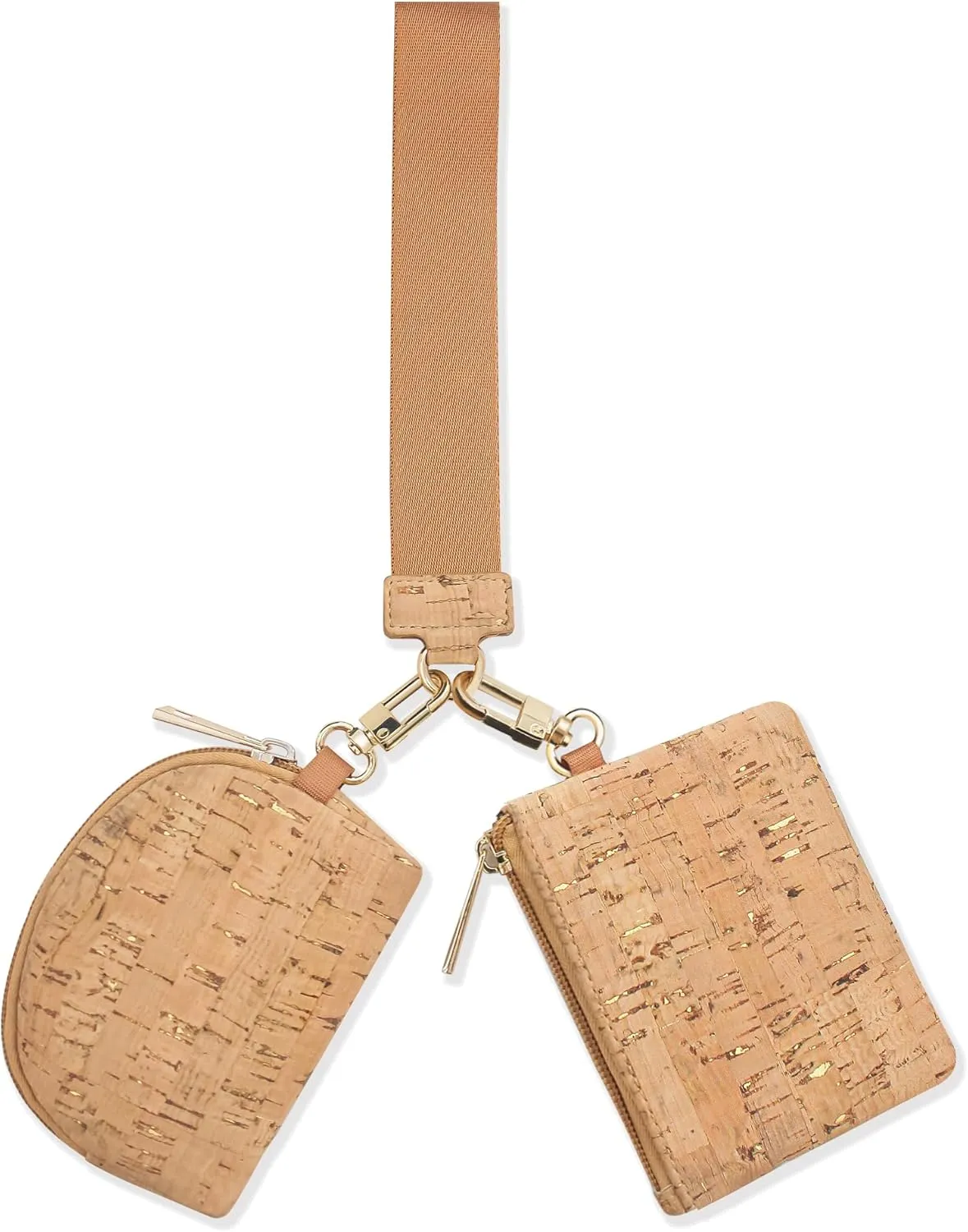 boshiho Vegan Cork Wallet, Womens Purse Slim Zipper Design with Card Holder Coin Pocket Purse Eco-friendly Vegan Gift