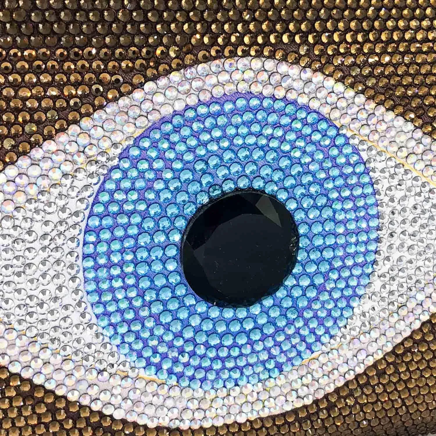 Boutique De FGG Evil Eye Rhinestone Clutch Purses for Women Formal Evening Bags Party Crystal Clutch Bag Prom Handbag,Mini