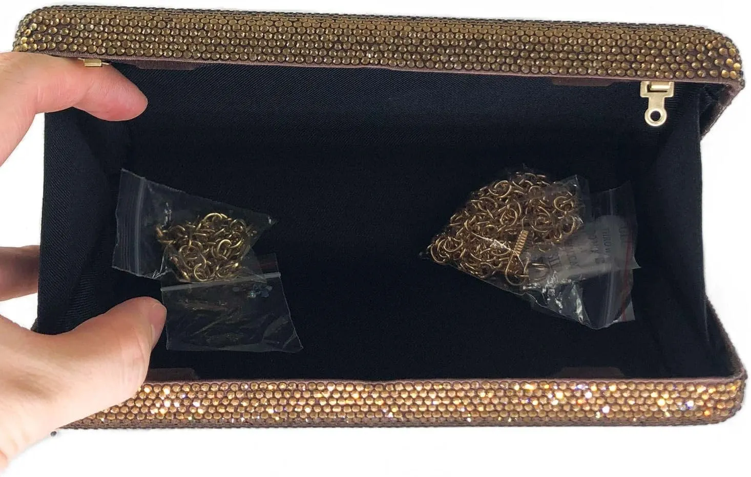 Boutique De FGG Evil Eye Rhinestone Clutch Purses for Women Formal Evening Bags Party Crystal Clutch Bag Prom Handbag,Mini