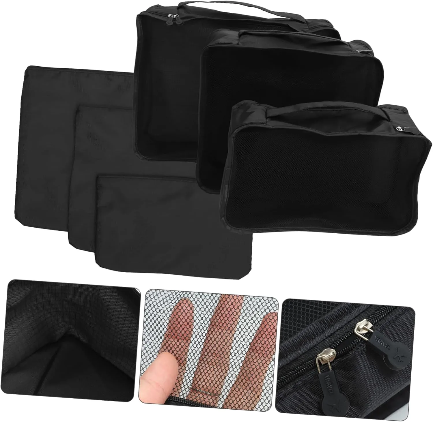 Cabilock Large Capacity Luggage Bag Set 6pcs Foldable Closet Storage Bag Zipper for Men Women
