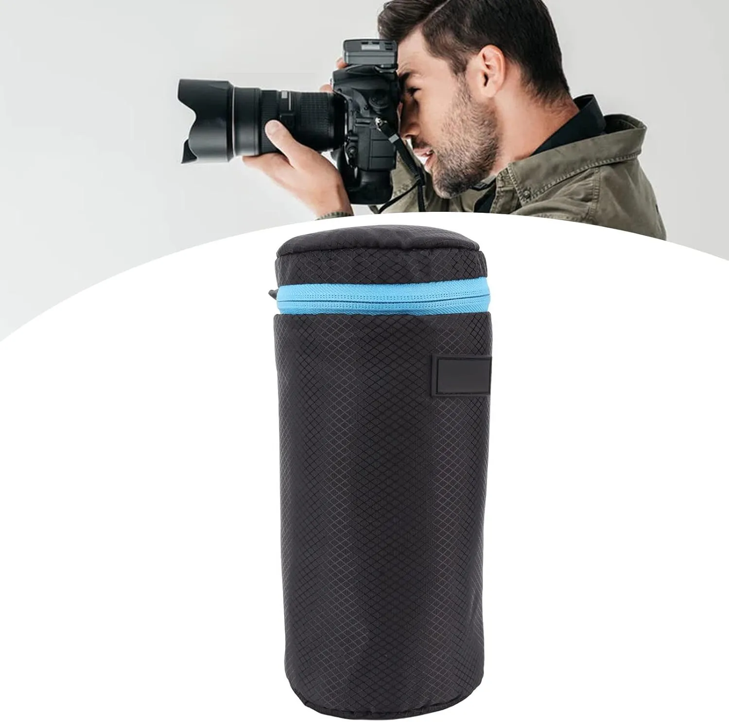 CAMERA LENS PROTECTIVE POUCH NEOPRENE BAG ZIPPER DSLR CAMERA LENS STORAGE (XL)