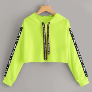 Candy Crop hoodie with Letter Tape
