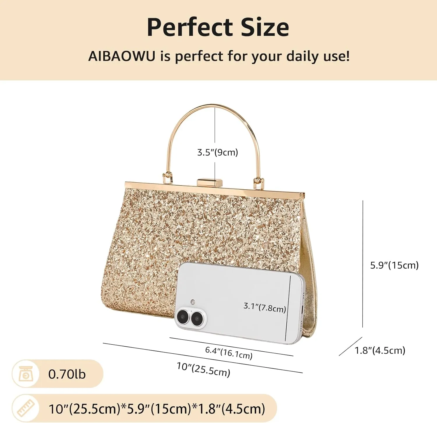 Clutch Purse for Women Small Sequin Purses Gold Evening Bag for Wedding Handbag for Party Clutch Cocktail Bags