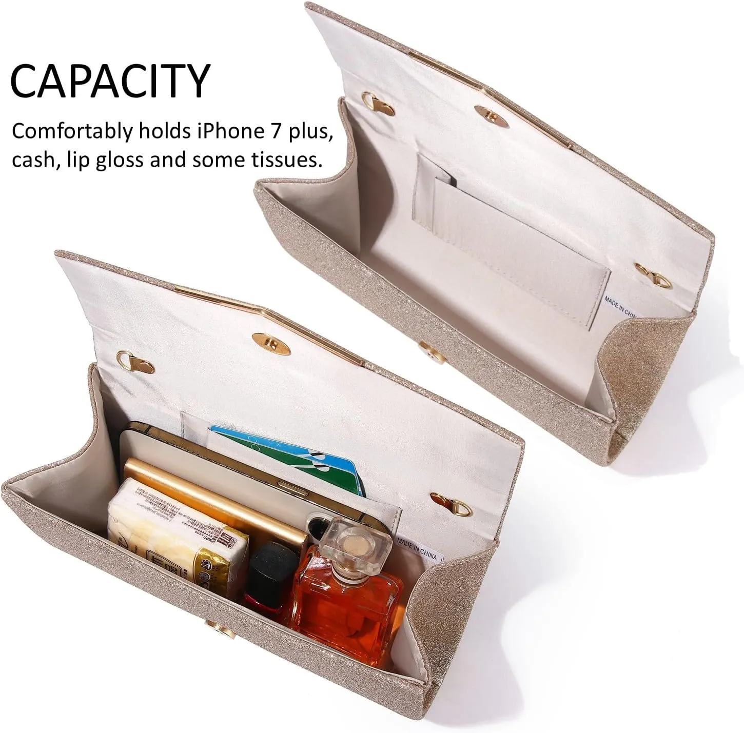 Clutch Purses For Women Evening Bags Shining Envelope Handbags Shoulder Crossbody bag for Women Wedding Party Prom