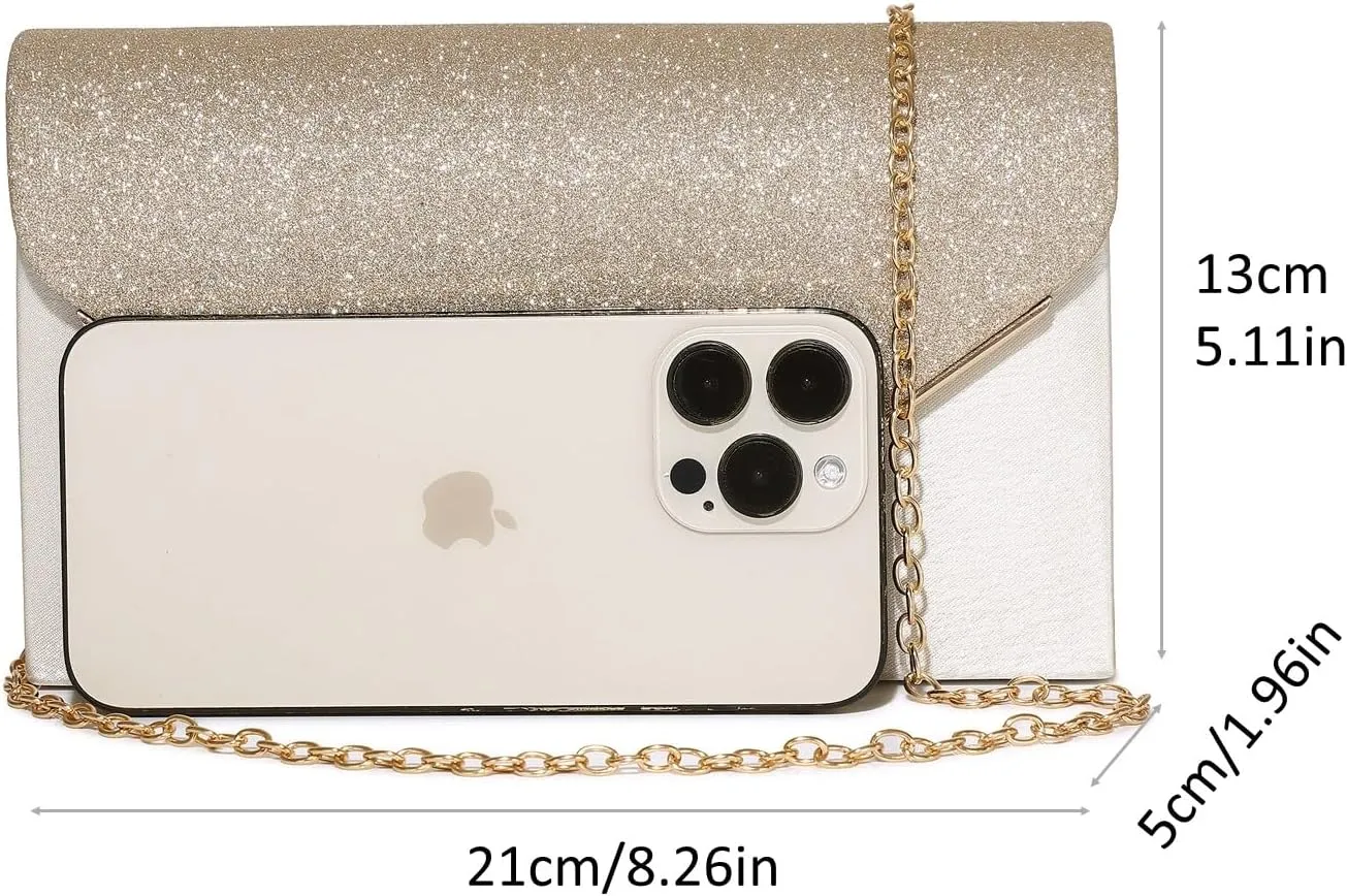 Clutch Purses For Women Evening Bags Shining Envelope Handbags Shoulder Crossbody bag for Women Wedding Party Prom