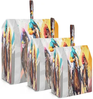 Colorful Horse Packing Cubes for Travel 3 Set Packing Bags Luggage Organizer Bags for Suitcases