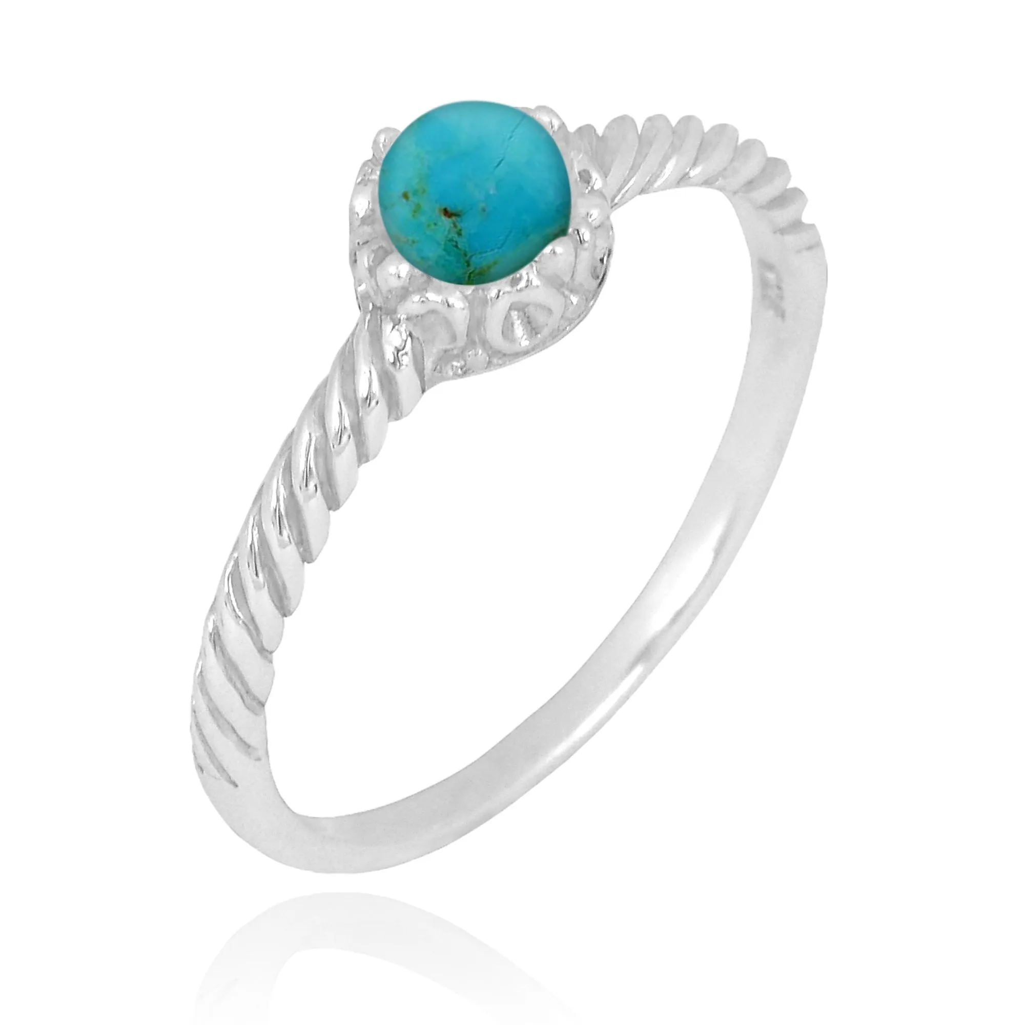 Compressed Turquoise  Solitaire Ring