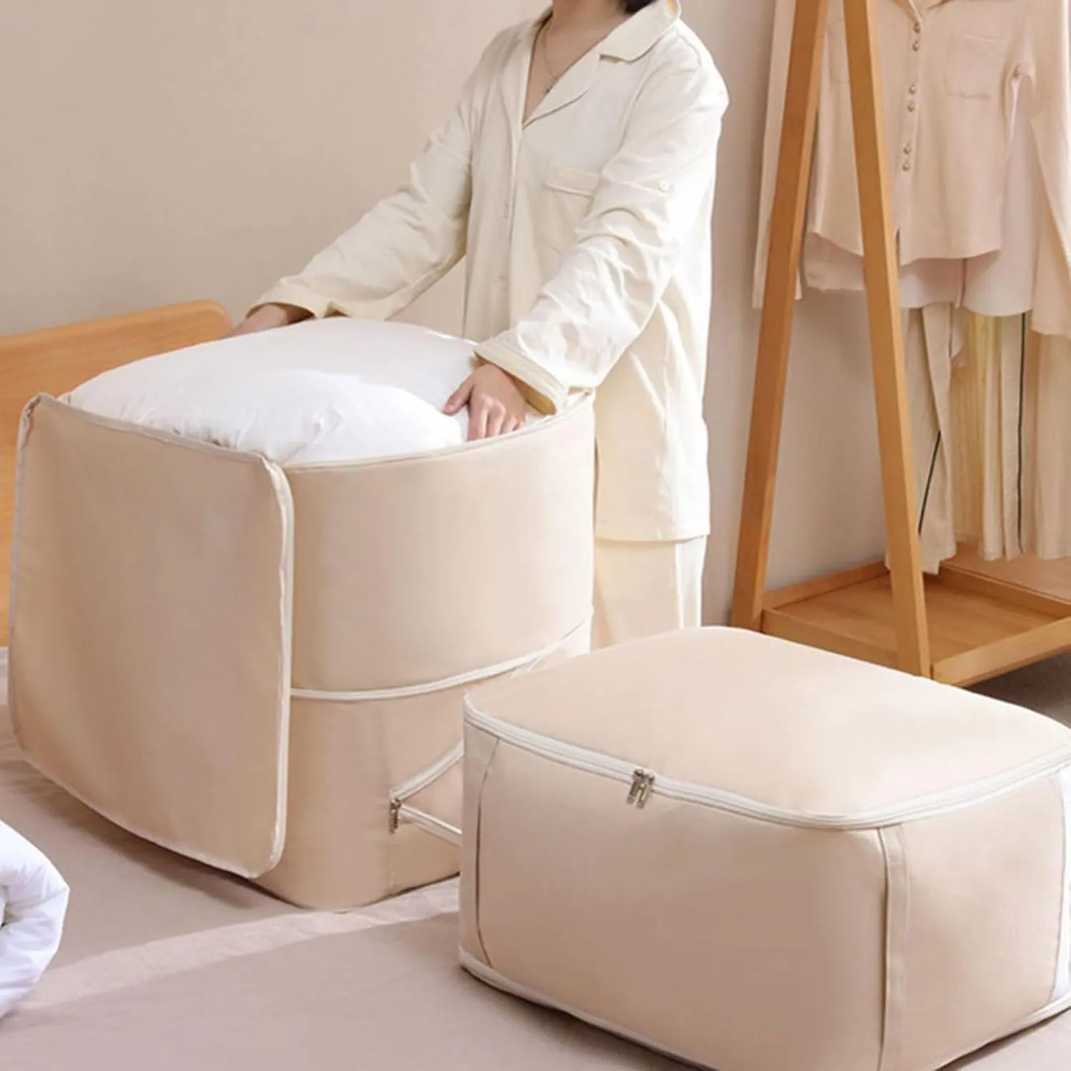 Compression Organizer Bags with Large Capacity - Reusable Travel Packing Cubes, Space-Saving Bags with Window for Suitcase, Compression Bags for Travel