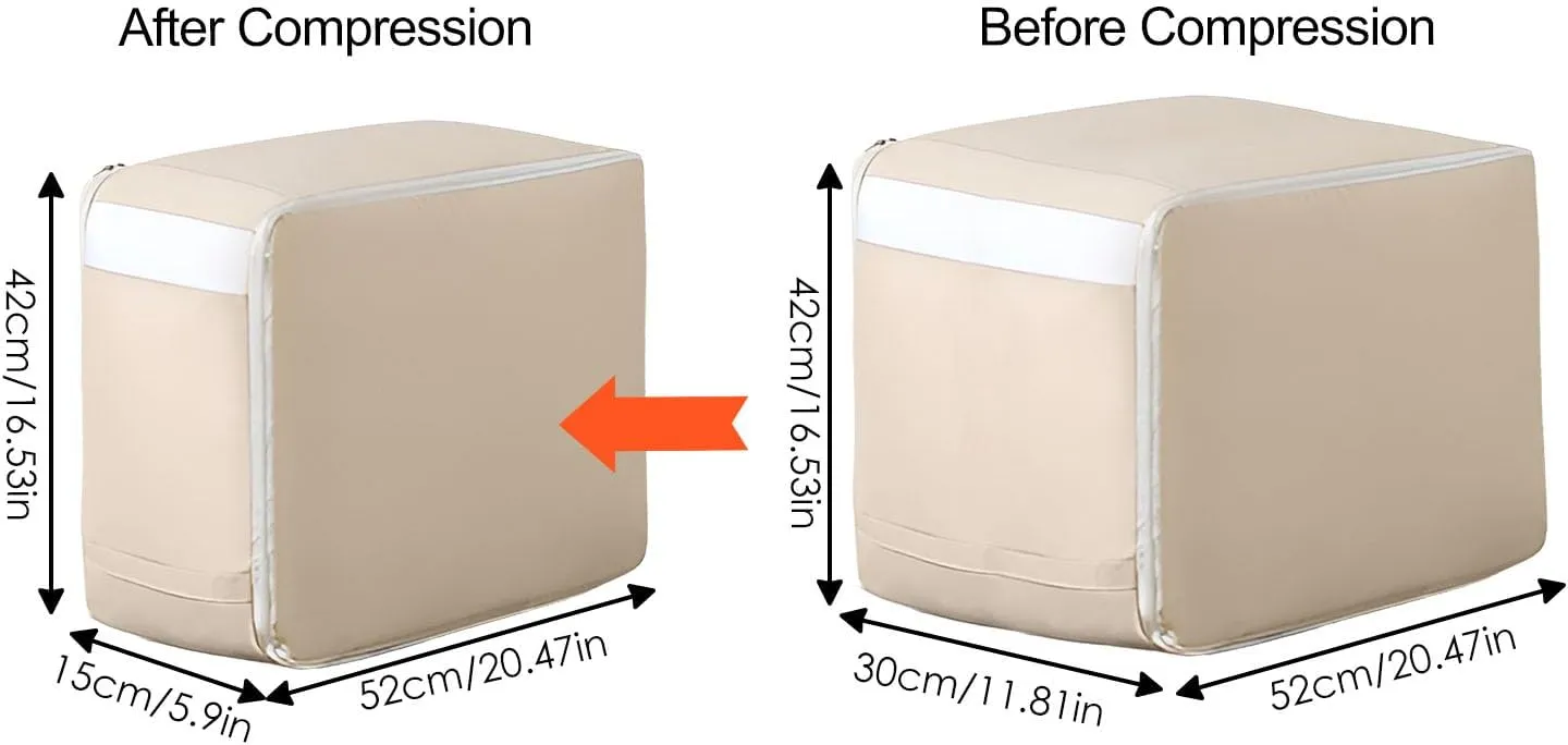 Compression Organizer Bags with Large Capacity - Reusable Travel Packing Cubes, Space-Saving Bags with Window for Suitcase, Compression Bags for Travel