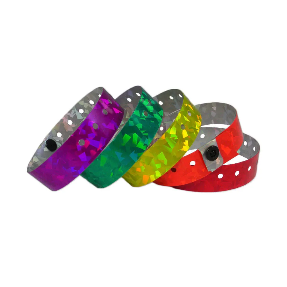 Confetti™ Holographic Plastic Wristbands 3/4" 4800 (500/Box)