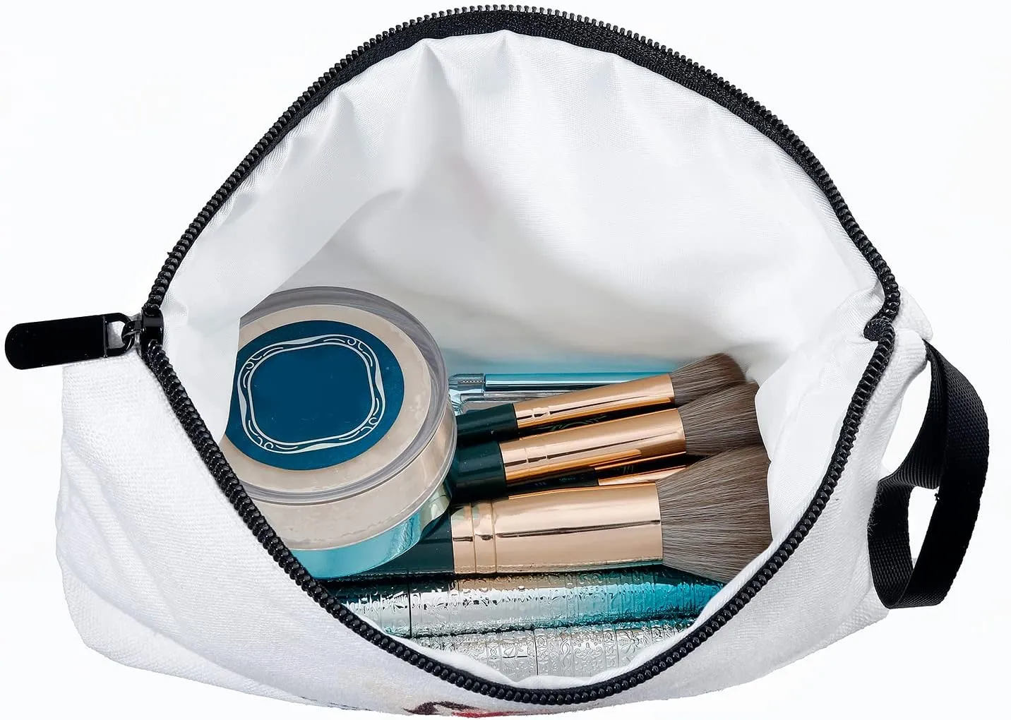 Cosmetic Bag with Mirror, Travel, Bathroom, Outdoor, Red, Canvas, Eco-friendly, Cosmetic Case
