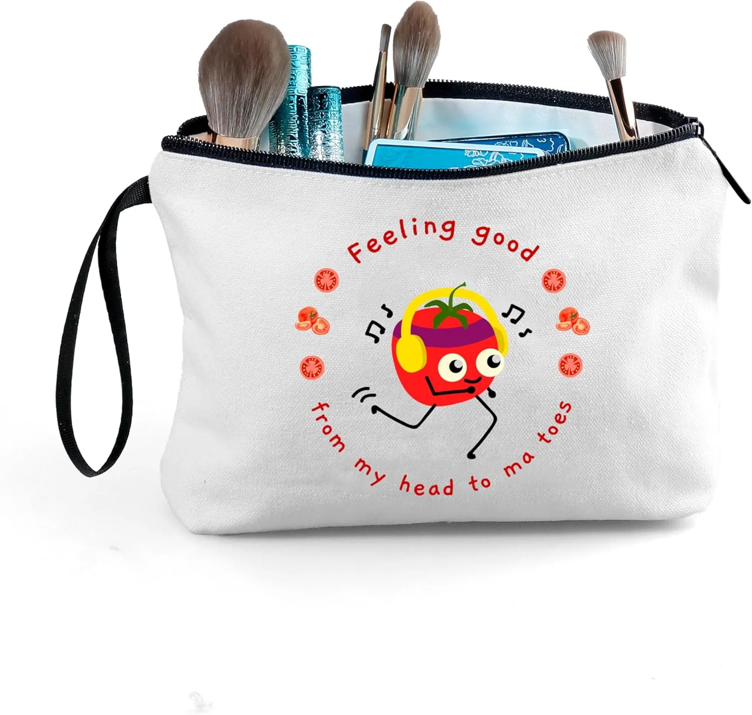 Cosmetic Bag with Mirror, Travel, Bathroom, Outdoor, Red, Canvas, Eco-friendly, Cosmetic Case
