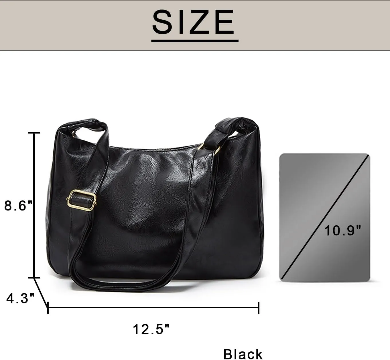 Crescent Shoulder Bags for Women Retro Small Hobo Handbags PU Leather Tote Bag 2025