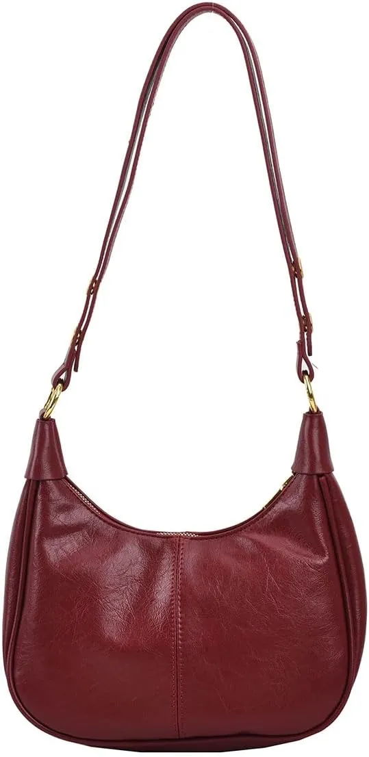 Crescent Shoulder Bags for Women Retro Small Hobo Handbags PU Leather Tote Bag 2025