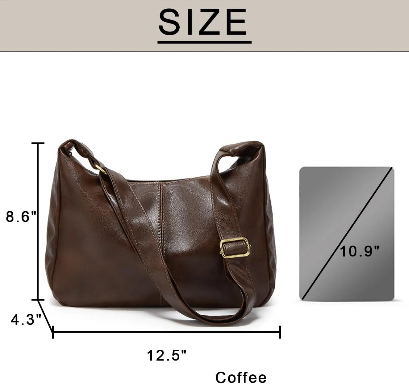 Crescent Shoulder Bags for Women Retro Small Hobo Handbags PU Leather Tote Bag 2025