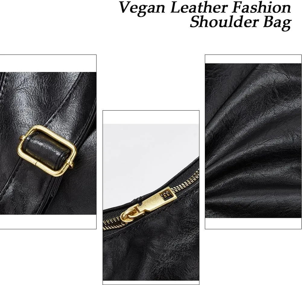 Crescent Shoulder Bags for Women Retro Small Hobo Handbags PU Leather Tote Bag 2025