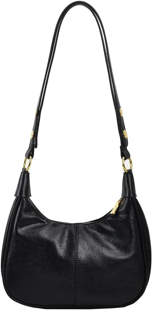 Crescent Shoulder Bags for Women Retro Small Hobo Handbags PU Leather Tote Bag 2025