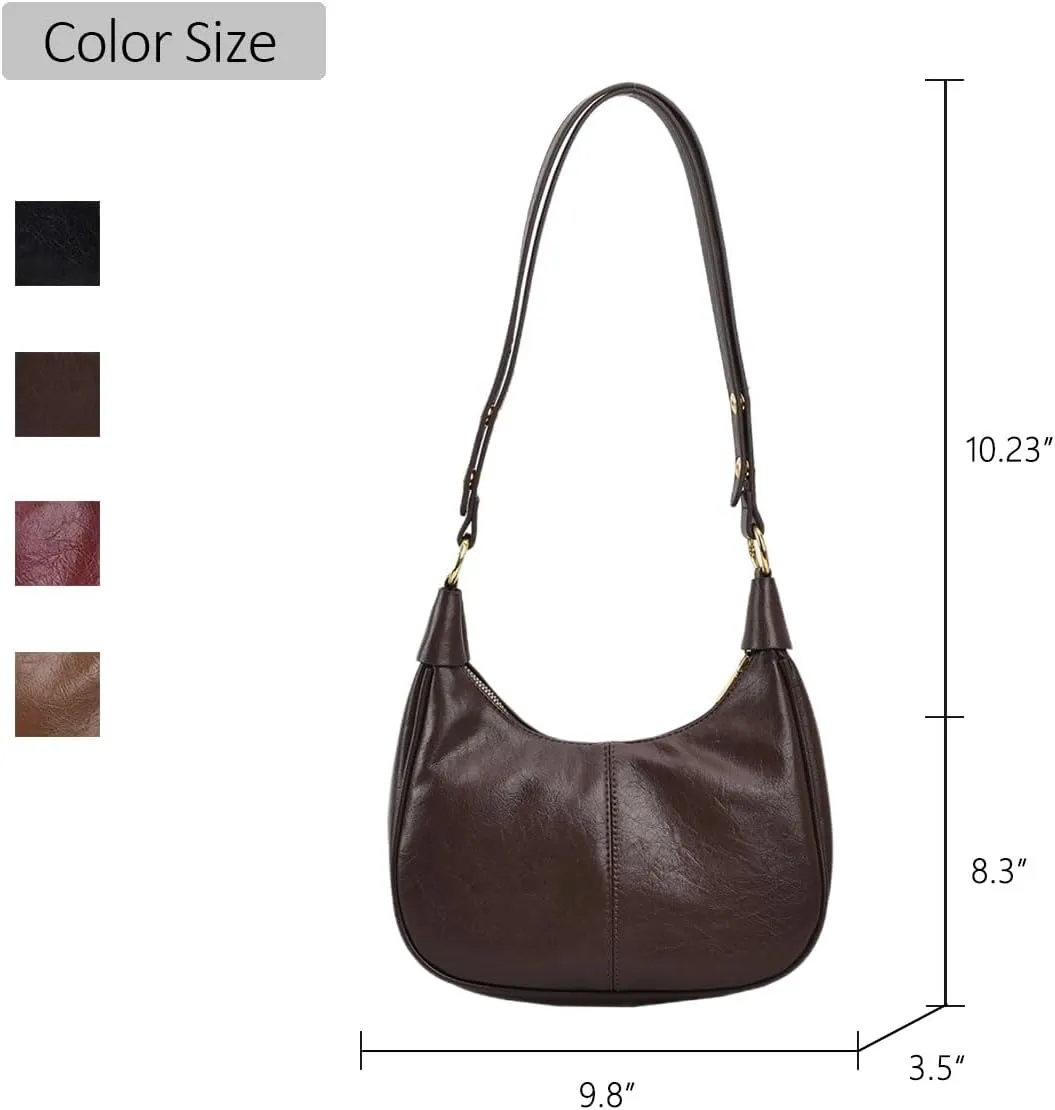 Crescent Shoulder Bags for Women Retro Small Hobo Handbags PU Leather Tote Bag 2025