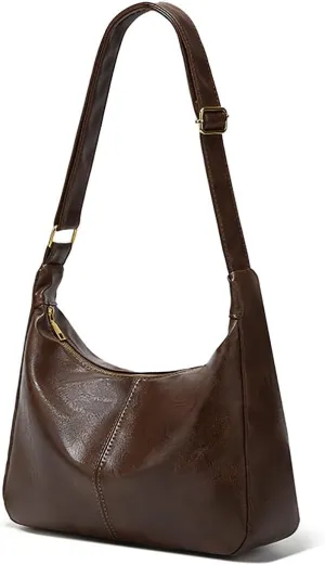 Crescent Shoulder Bags for Women Retro Small Hobo Handbags PU Leather Tote Bag 2025