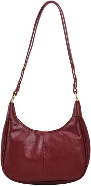 Crescent Shoulder Bags for Women Retro Small Hobo Handbags PU Leather Tote Bag 2025