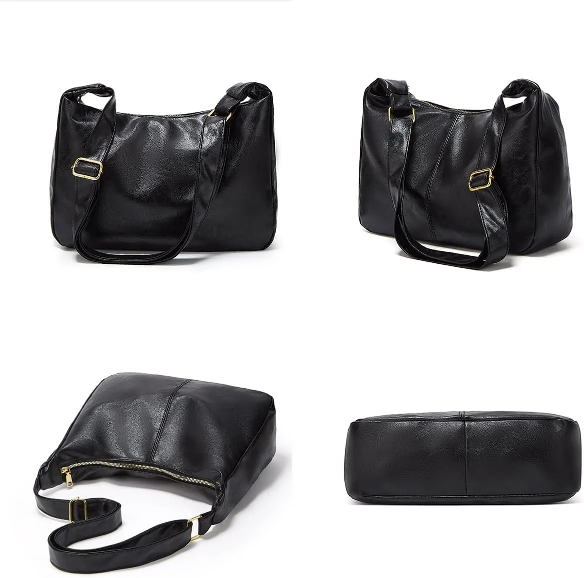 Crescent Shoulder Bags for Women Retro Small Hobo Handbags PU Leather Tote Bag 2025