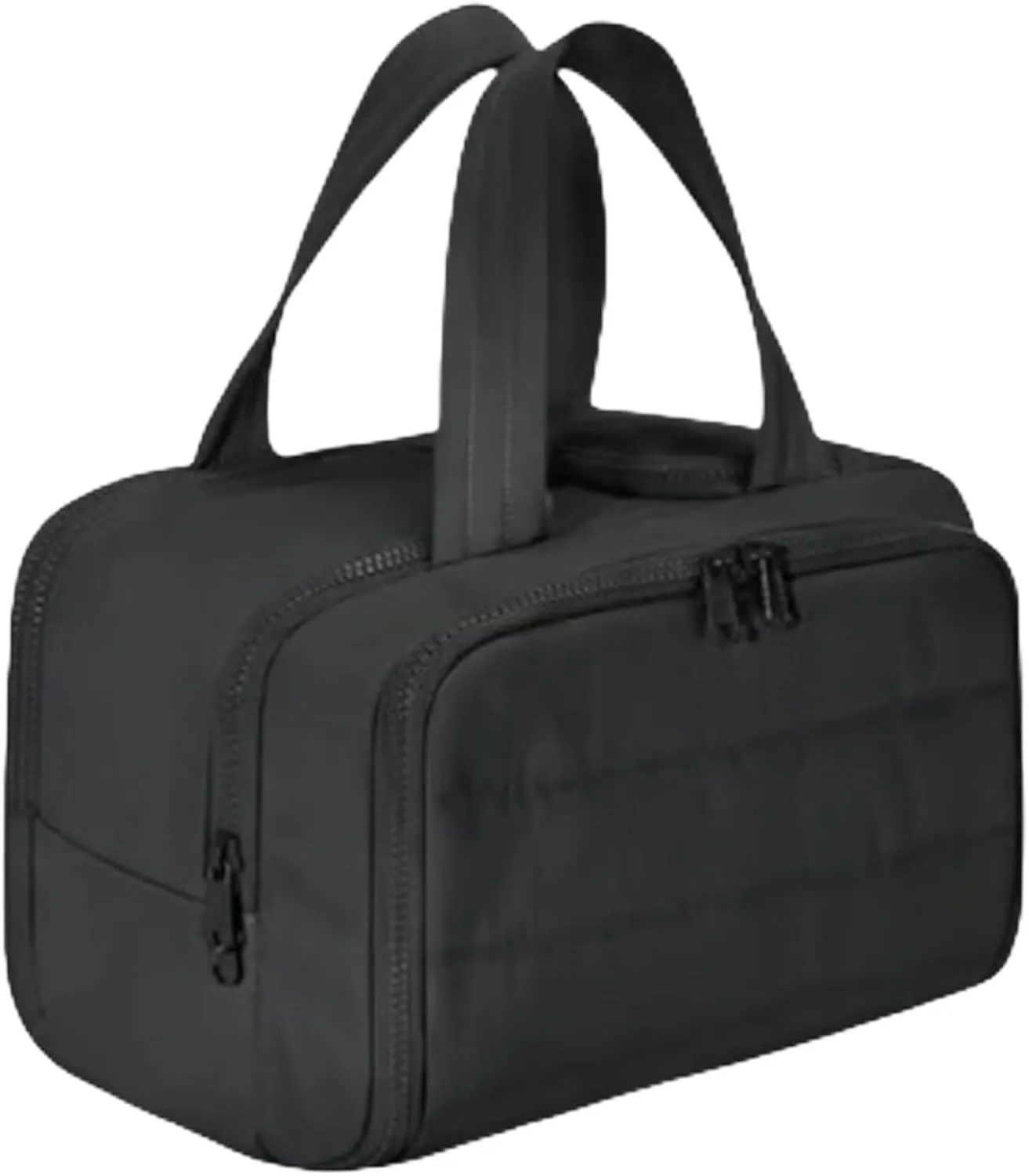Cureaway Travel Cosmetic Bag, 0.6lb Large Capacity Wide-Open Travel Cosmetic Bag, 4-In-1 Puffy Multi-Functional Toiletry Bag for Women, Wash Pouch Portable Hanging Lightweight Organizer (Black)