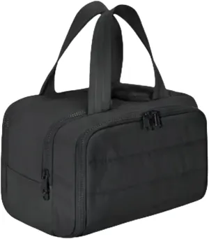 Cureaway Travel Cosmetic Bag, 0.6lb Large Capacity Wide-Open Travel Cosmetic Bag, 4-In-1 Puffy Multi-Functional Toiletry Bag for Women, Wash Pouch Portable Hanging Lightweight Organizer (Black)