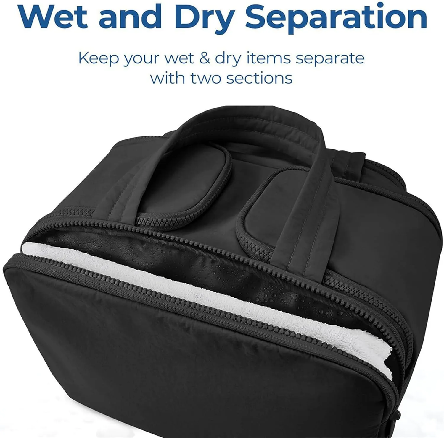 Cureaway Travel Cosmetic Bag, Large Capacity Wide-Open Travel Cosmetic Bag, 4-in-1 Puffy Multi-functional Toiletry Bag for Women, Wash Pouch Portable Hanging Organizer (Dark gray)