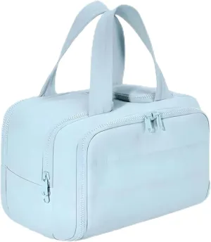 Curetoaway Large Capacity Wide-Open Travel Cosmetic Bag,Cureaway Makeup Tote,4-in-1 Puffy Multi-functional Toiletry Bag for Women,Wash Pouch Portable Hanging Organizer (Blue)